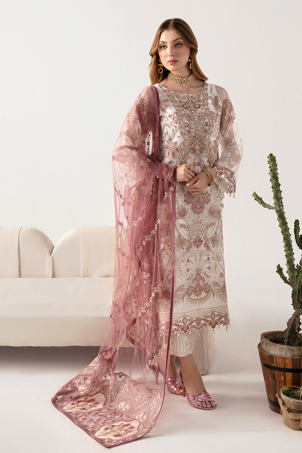 Ramsha | Minhal Organza Collection | M-1102 - Pakistani Clothes for women, in United Kingdom and United States