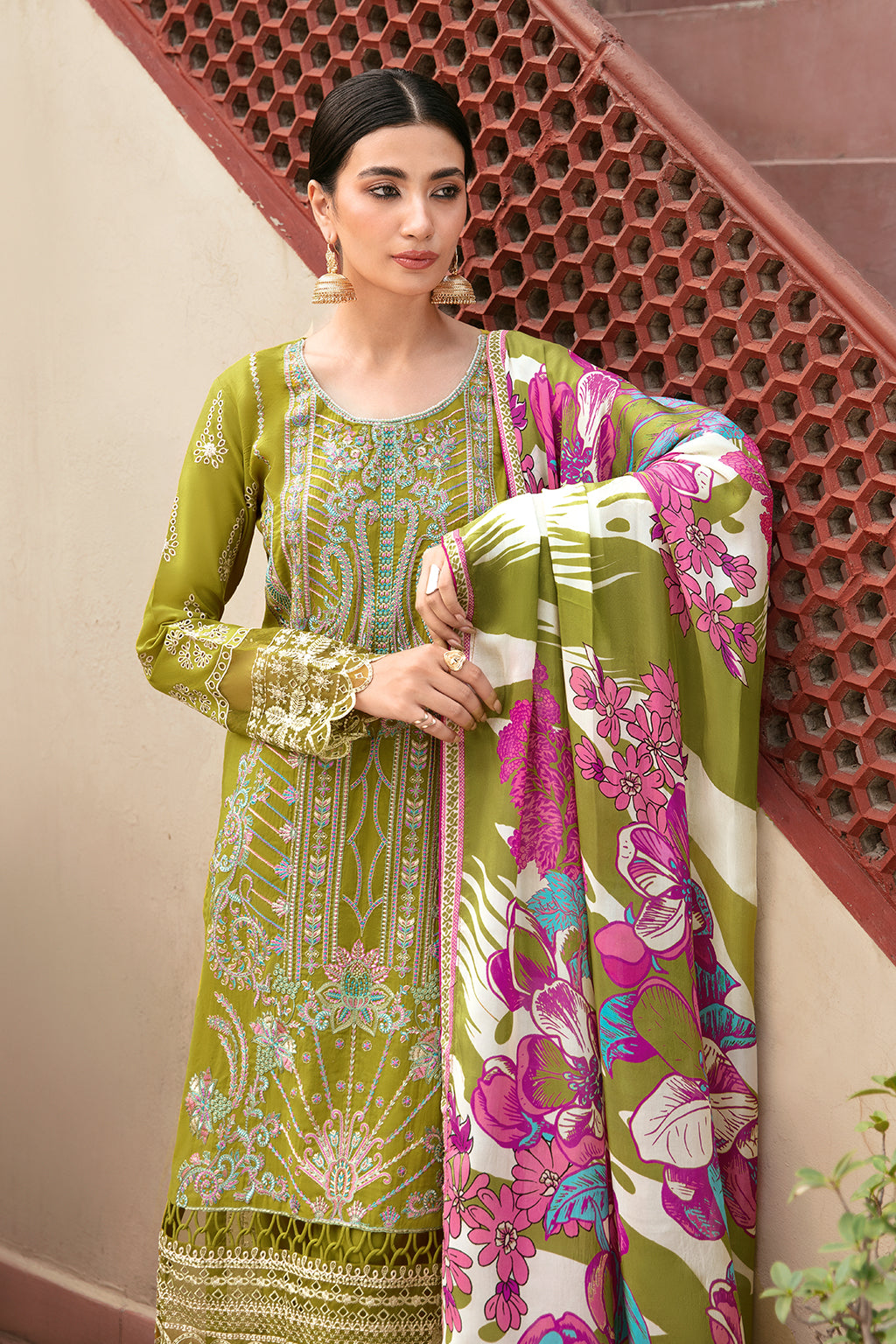 Ramsha | Mashaal Luxury Lawn | L-807 - Pakistani Clothes for women, in United Kingdom and United States