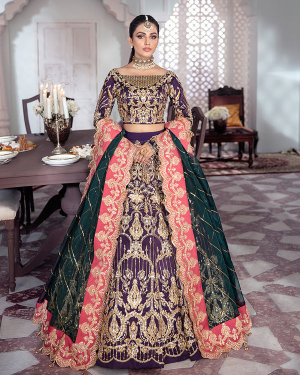 Gulaal | Wedding Formals | KEHKSHAN EMBROIDERED NET 3-PIECE SUIT WS-14