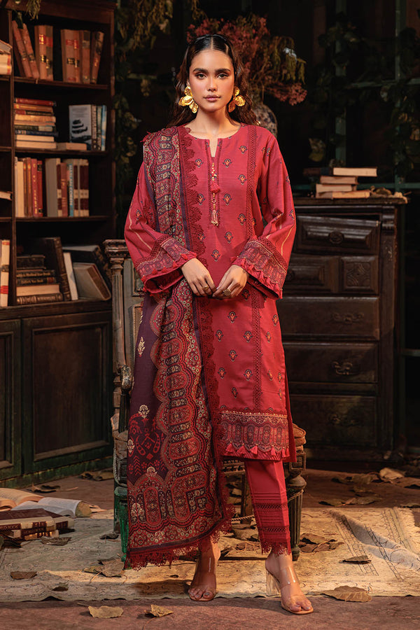 Bonanza Satrangi | Khaddar and Viscose | MERLOT