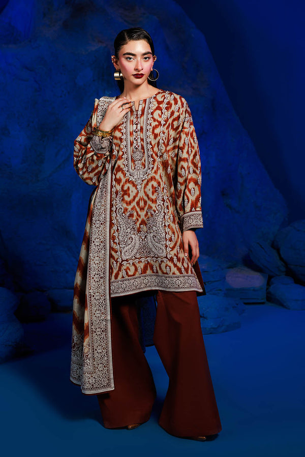 Bonanza Satrangi | Khaddar and Viscose | BRICK BROWN