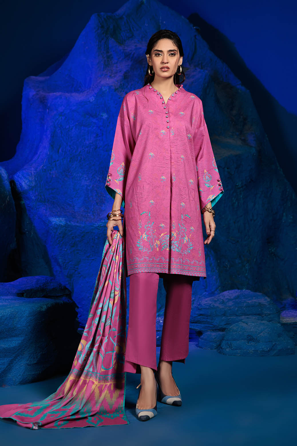 Bonanza Satrangi | Khaddar and Viscose | RASPBERRY SORBET