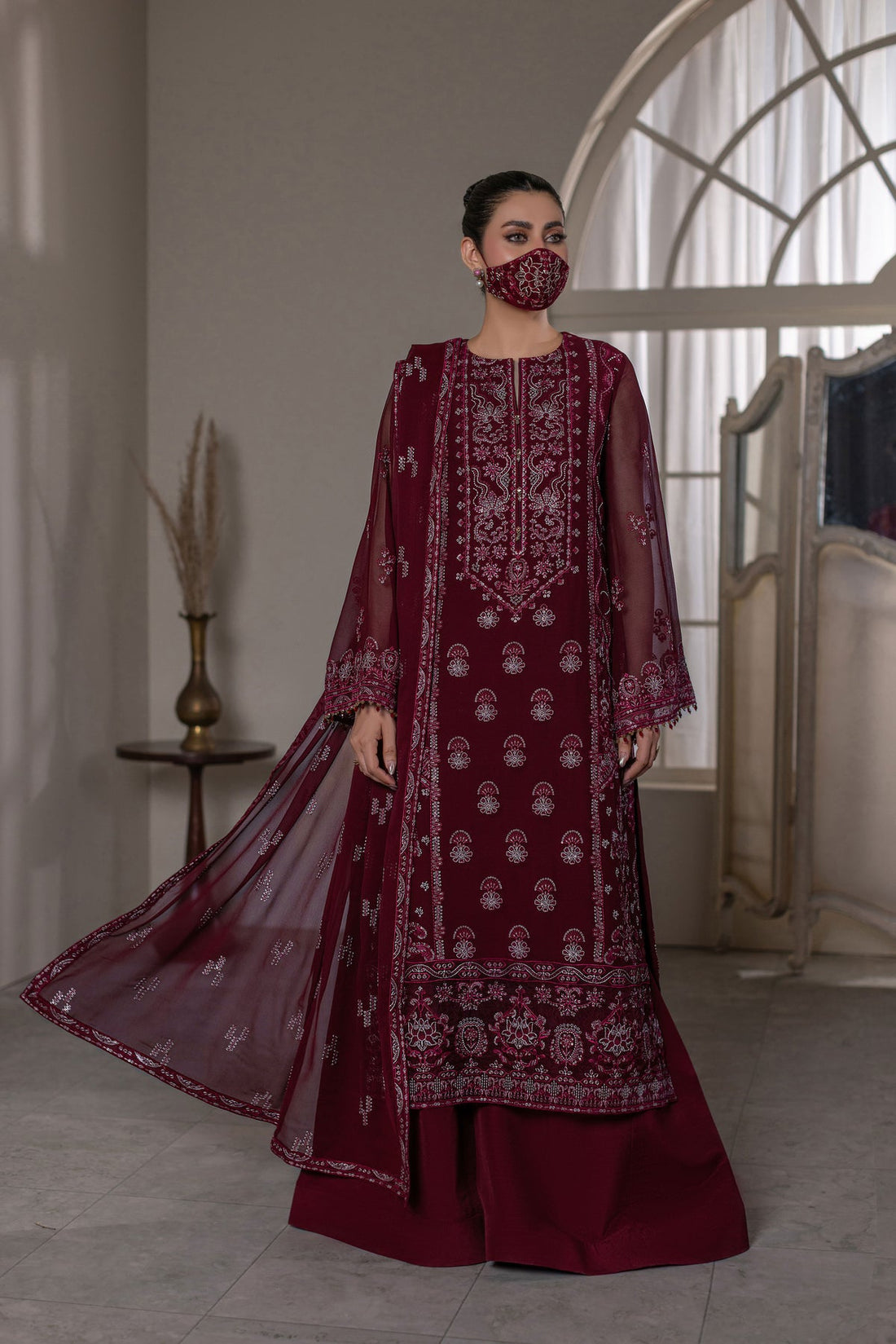 maroon party dress pakistani Party Wear Pakistani Maxi Dress in Maroon Shade Latest Online SMALL