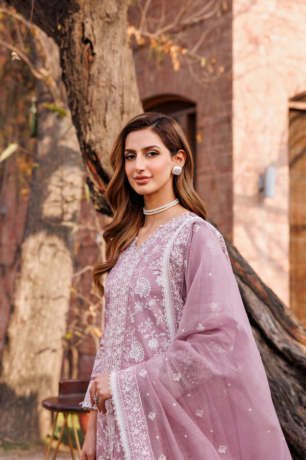 Farasha | Dastoor Embroidered Lawn SS24 | DAINTY LILAC - Pakistani Clothes for women, in United Kingdom and United States