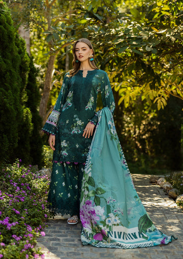 Elaf Premium | Print Chikankari 25 | ELK-07B JADE EMBRACE