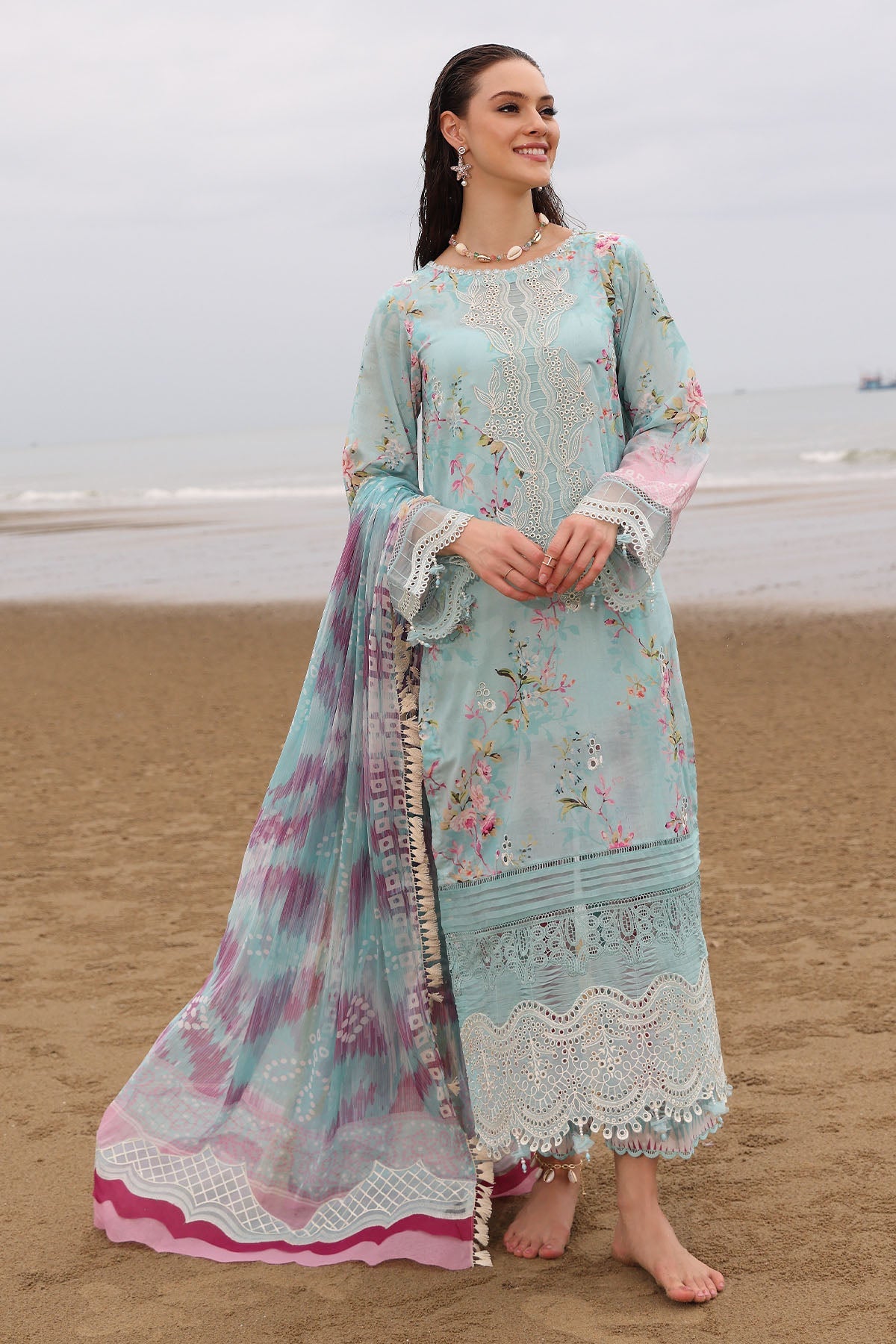 Nureh | Gardenia Embroidered Lawn 25 | NSG-173