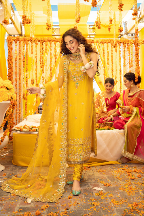 Maya | Wedding Formal Babul | BANDHNI - Hoorain Designer Wear - Pakistani Ladies Branded Stitched Clothes in United Kingdom, United states, CA and Australia