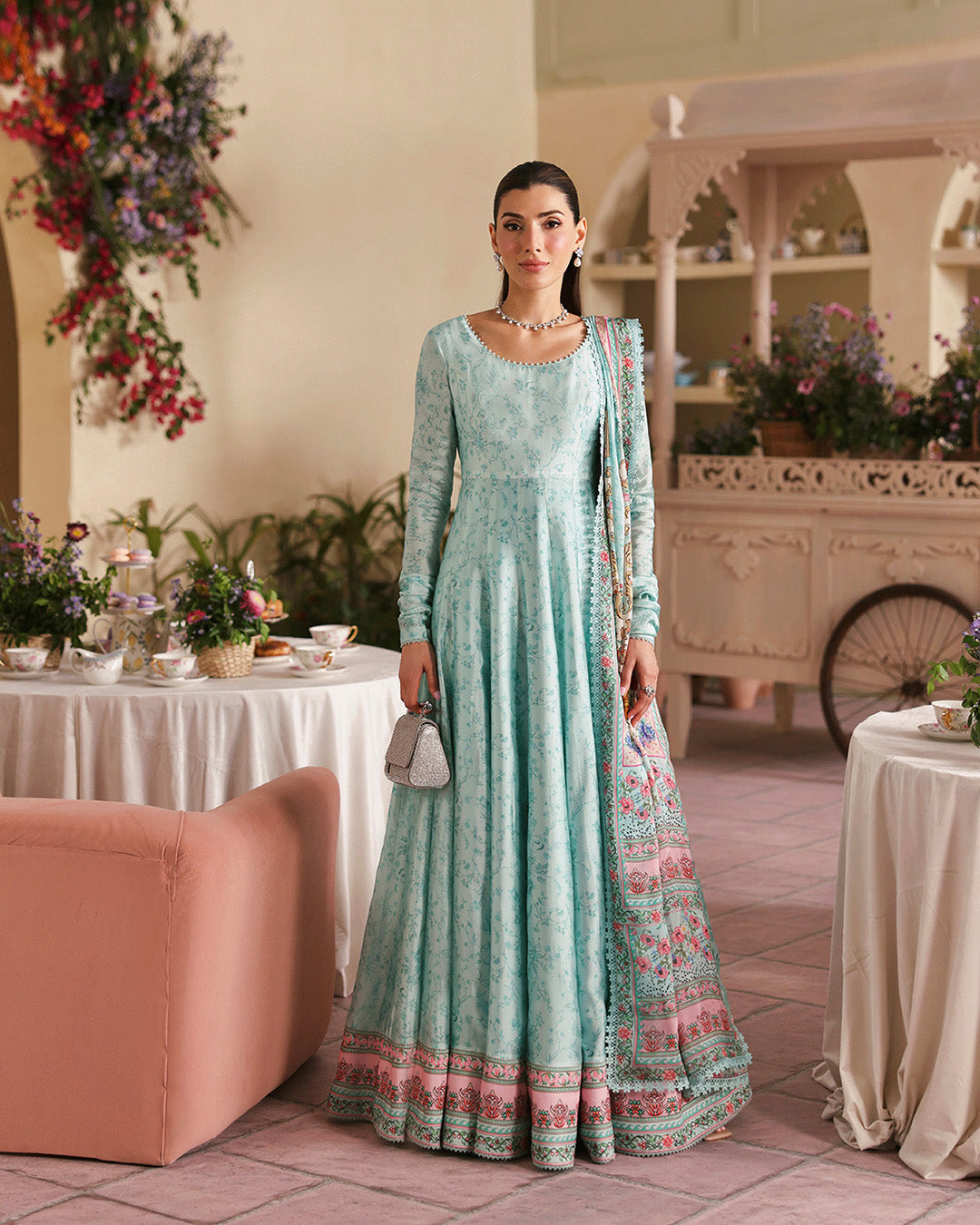 faiza saqlain blue dress Mira Faiza Saqlain