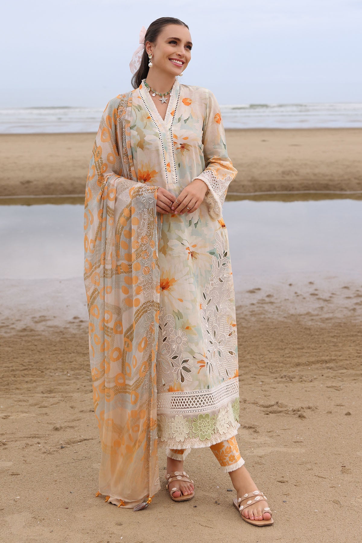 Nureh | Gardenia Embroidered Lawn 25 | NSG-169