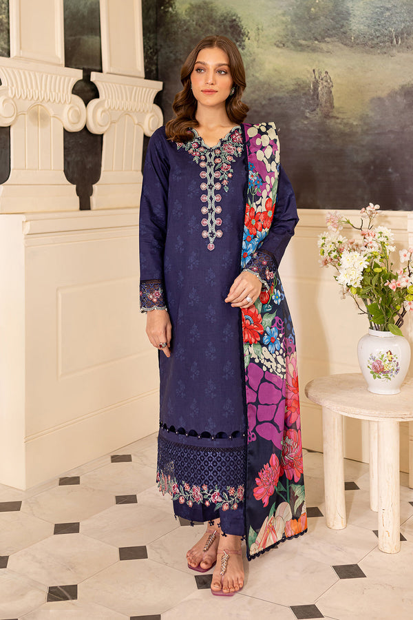 Farasha | Seraya Lawn 24 | INDIGO - Hoorain Designer Wear - Pakistani Designer Clothes for women, in United Kingdom, United states, CA and Australia
