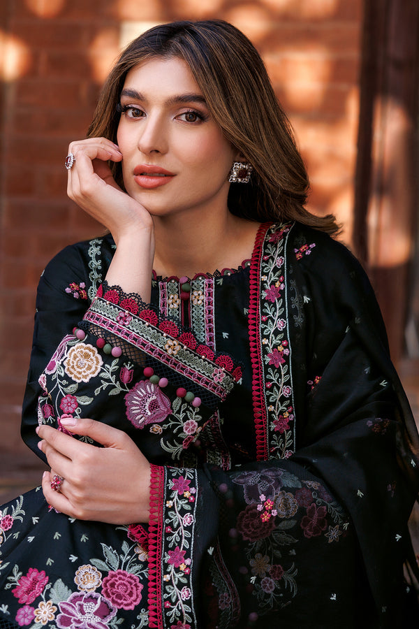 Farasha | Dastoor Embroidered Lawn SS24 | ORNATE NOIR - Pakistani Clothes for women, in United Kingdom and United States