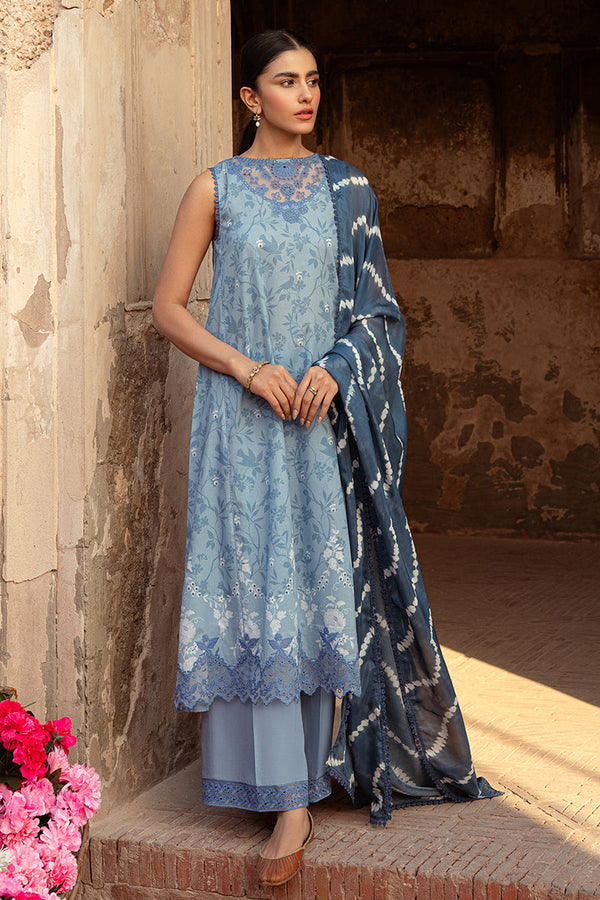 Cross Stitch | Premium Lawn 24 | BLUE SAND - Hoorain Designer Wear - Pakistani Ladies Branded Stitched Clothes in United Kingdom, United states, CA and Australia