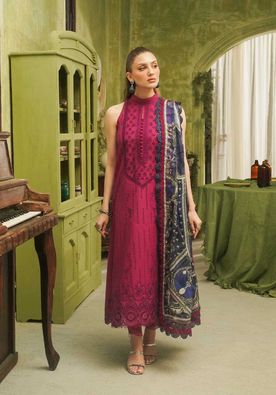 Zarqash | Tresor Luxury Lawn 24 | ZQT 0012 ROSA - Pakistani Clothes for women, in United Kingdom and United States