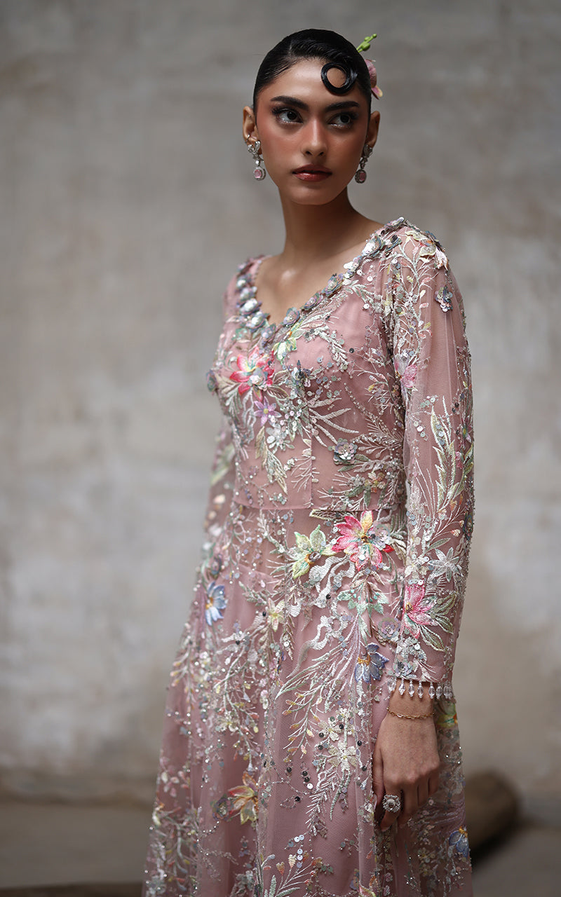 sachin and babi light blue dress Net Embroidery Work beautiful gown 303021 main image 0