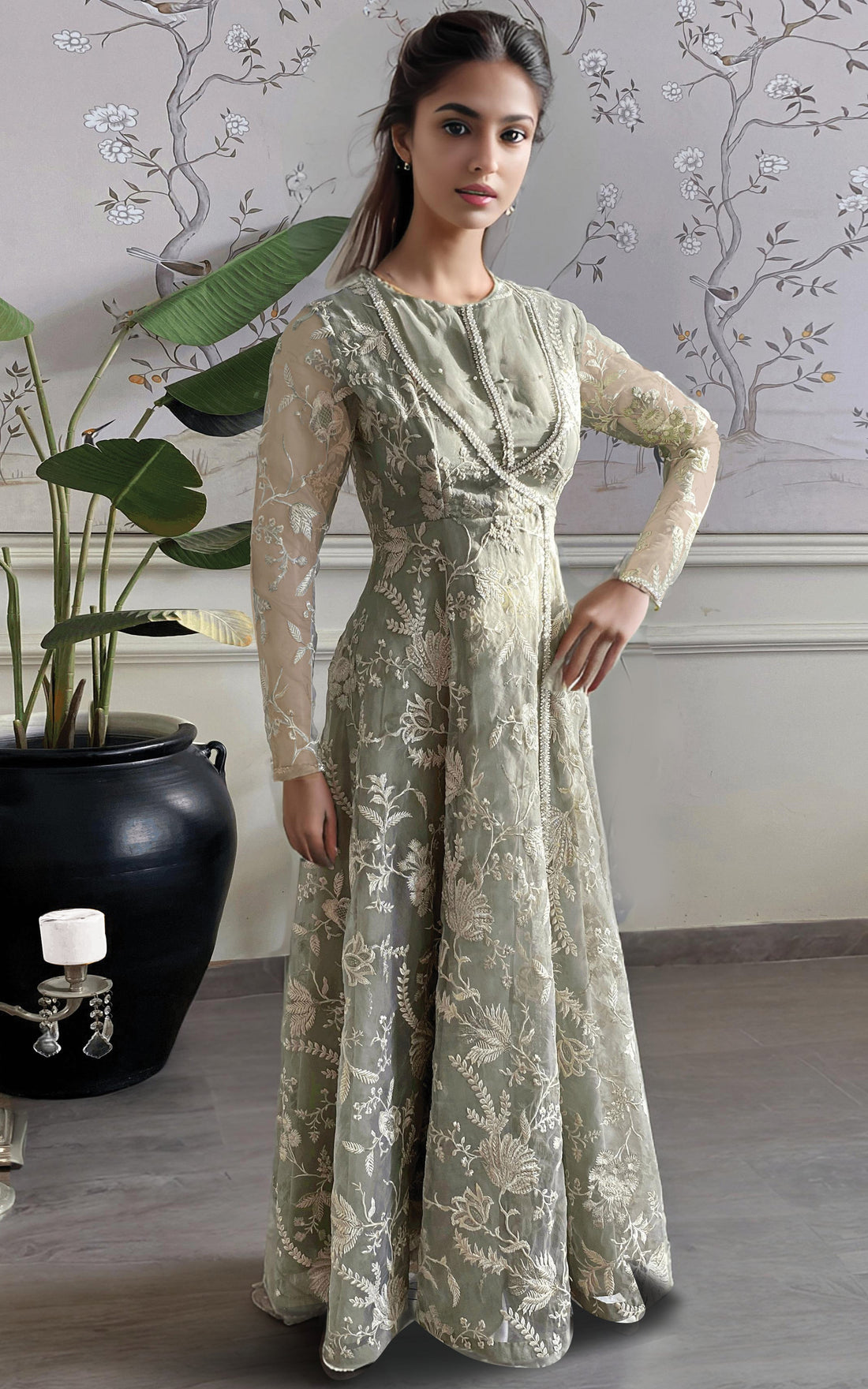 Threads and Motifs | Formal Dresses 25 | Organza Embroidered Angarkha