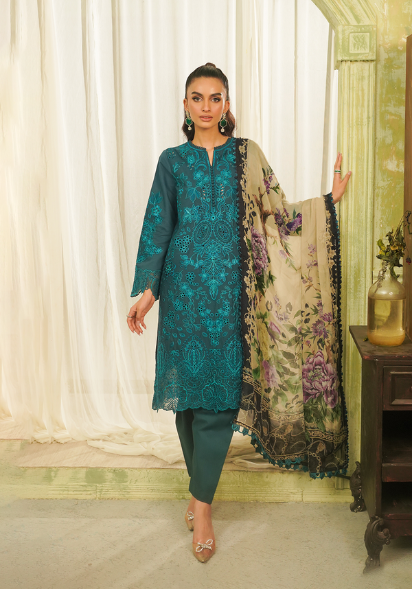 Zarqash | Tresor Luxury Lawn 24 | ZQT 0011 DINA - Hoorain Designer Wear - Pakistani Designer Clothes for women, in United Kingdom, United states, CA and Australia