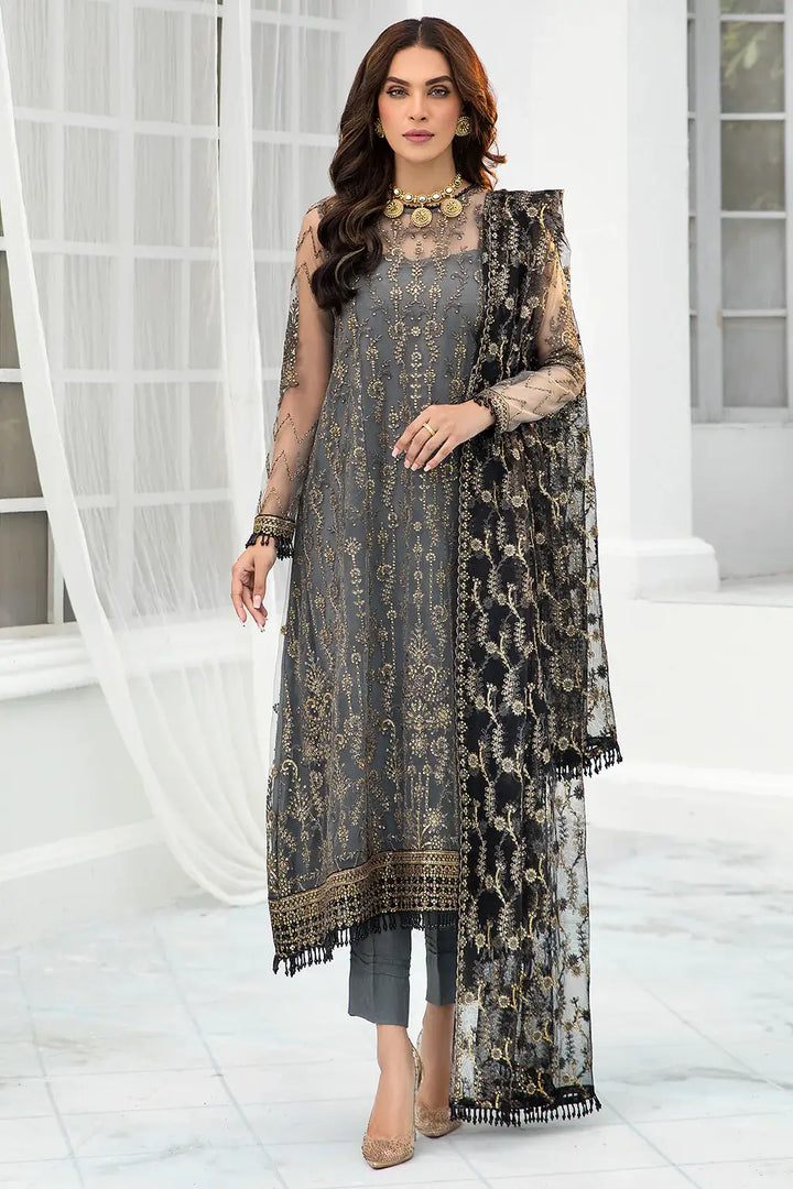 Zarif | DE LUXURY Formals | GRAPHITE - Pakistani Clothes for women, in United Kingdom and United States