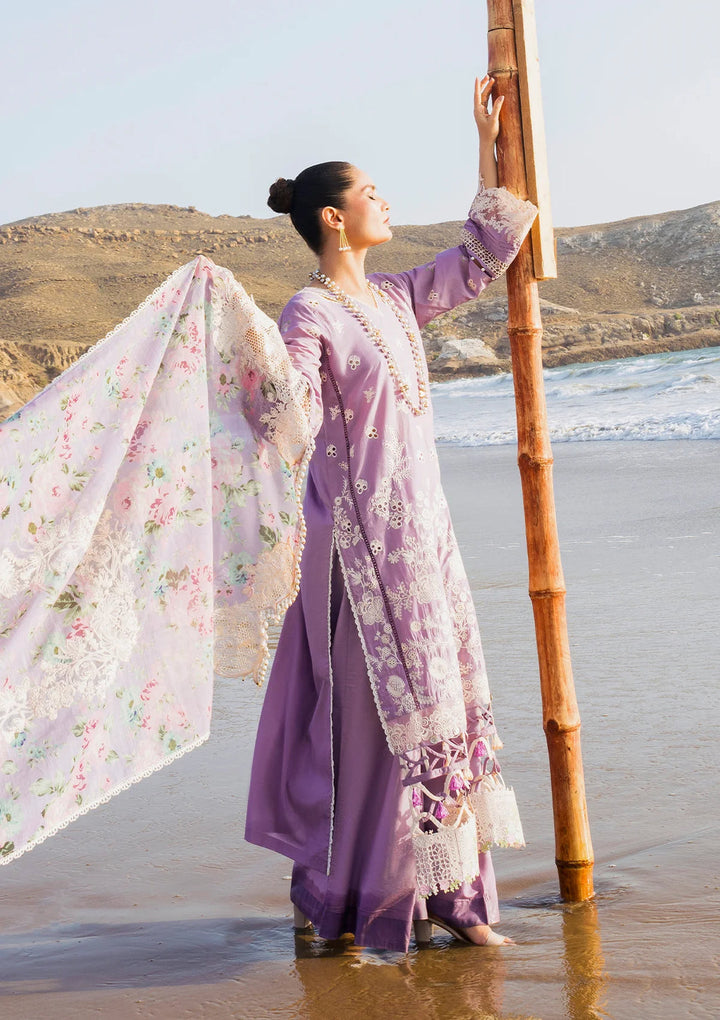 Elaf Premium | Hai Kuch Festive Lawn 24 | EHK-02A Banafsha - Hoorain Designer Wear - Pakistani Designer Clothes for women, in United Kingdom, United states, CA and Australia