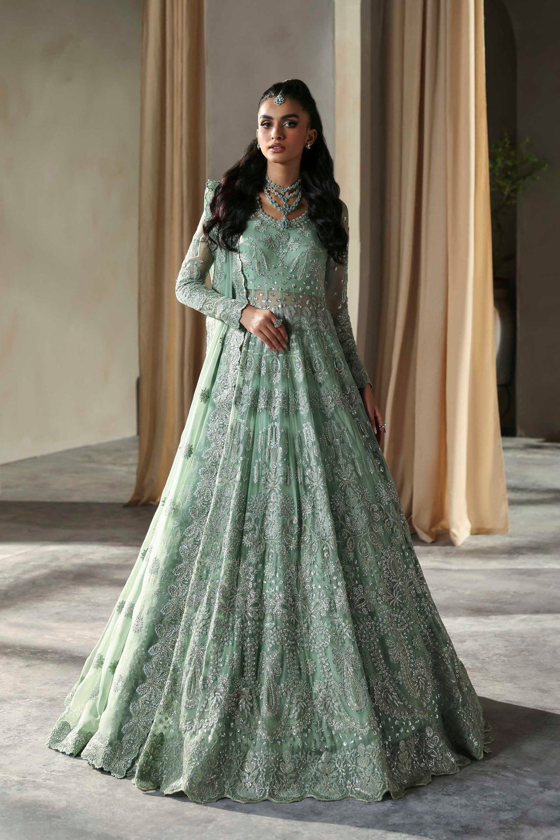 Akbar Aslam Meeras Luxury Chiffon 25 | Pakistani wedding dresses UK Tagged "Sea Green" Hoorain Designer Wear Akbar Aslam Meeras Luxury Chiffon 25 | Pakistani wedding dresses UK Tagged "Sea Green" Hoorain Designer Wear