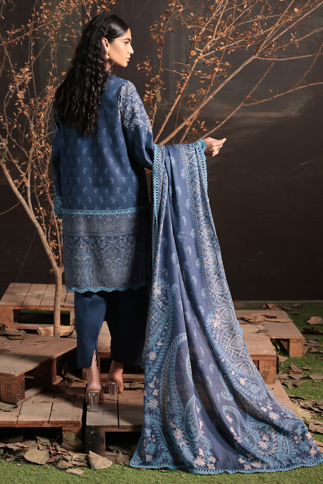 Bonanza Satrangi | Khaddar and Viscose | MIDNIGHT BLUE