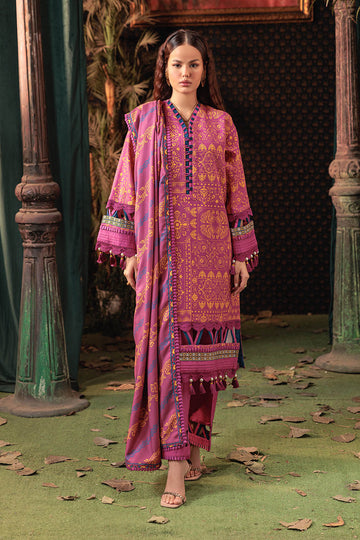 Bonanza Satrangi | Khaddar and Viscose | CERISE MESH