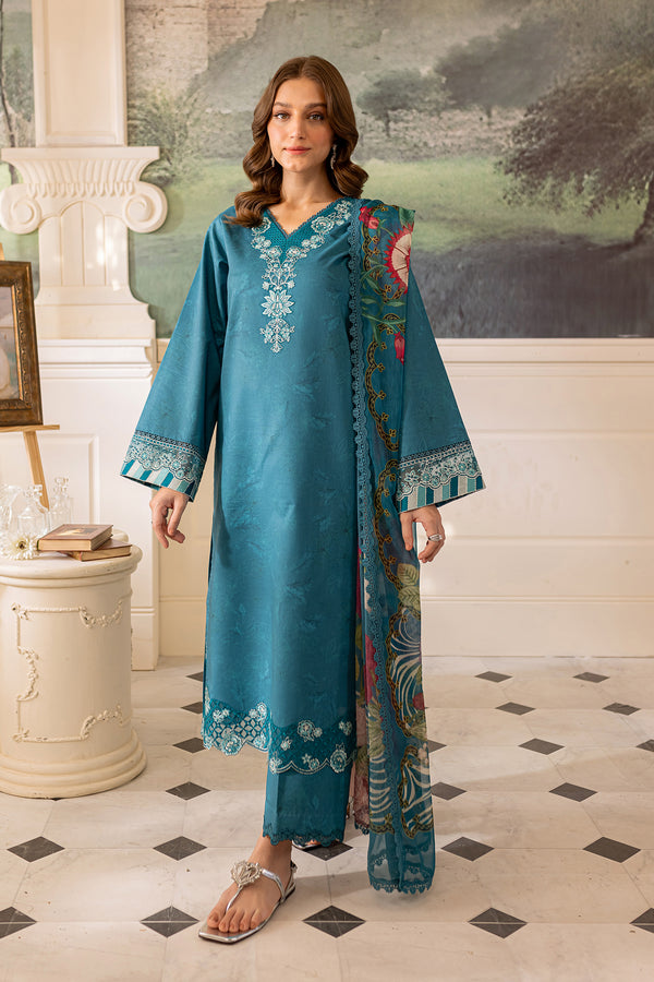 Farasha | Seraya Lawn 24 | PERIWINKLE - Hoorain Designer Wear - Pakistani Designer Clothes for women, in United Kingdom, United states, CA and Australia