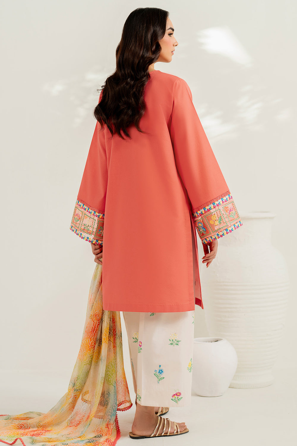 Farasha | Thread Lines Embroidered | Suncharm Glow