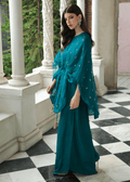 Purple Haze Pret Studio | Apsara Formals | Deep Turquoise Organza Wrap Outfit - Pakistani Clothes for women, in United Kingdom and United States