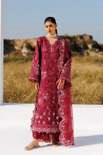Emaan adeel | Sunlit Groove Luxury Lawn 26 | RADIANT ROSE