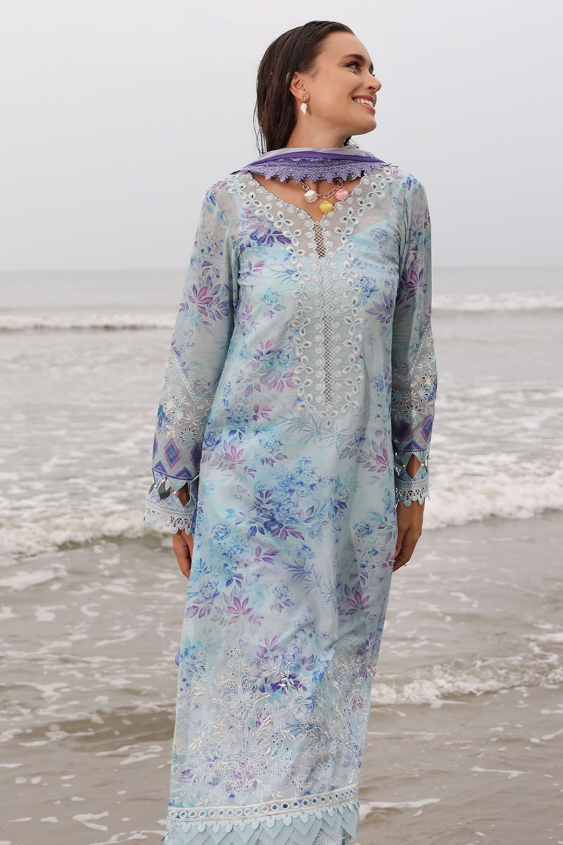 Nureh | Gardenia Embroidered Lawn 25 | NSG-176