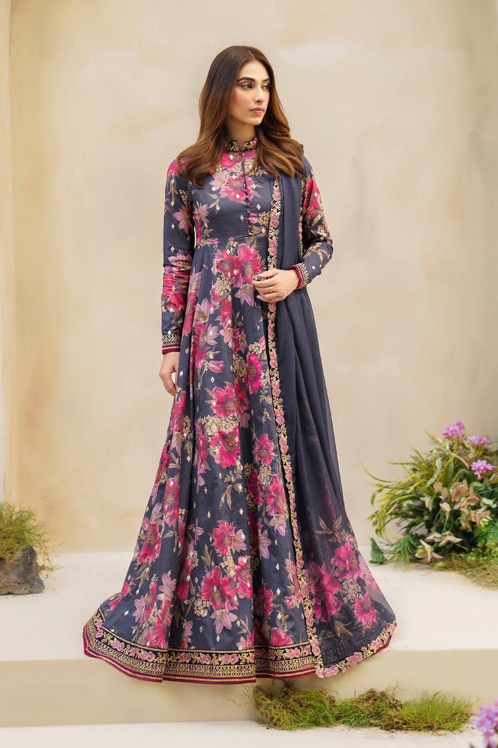 Iznik | Festive lawn 24 | SFL-12 - Pakistani Clothes for women, in United Kingdom and United States