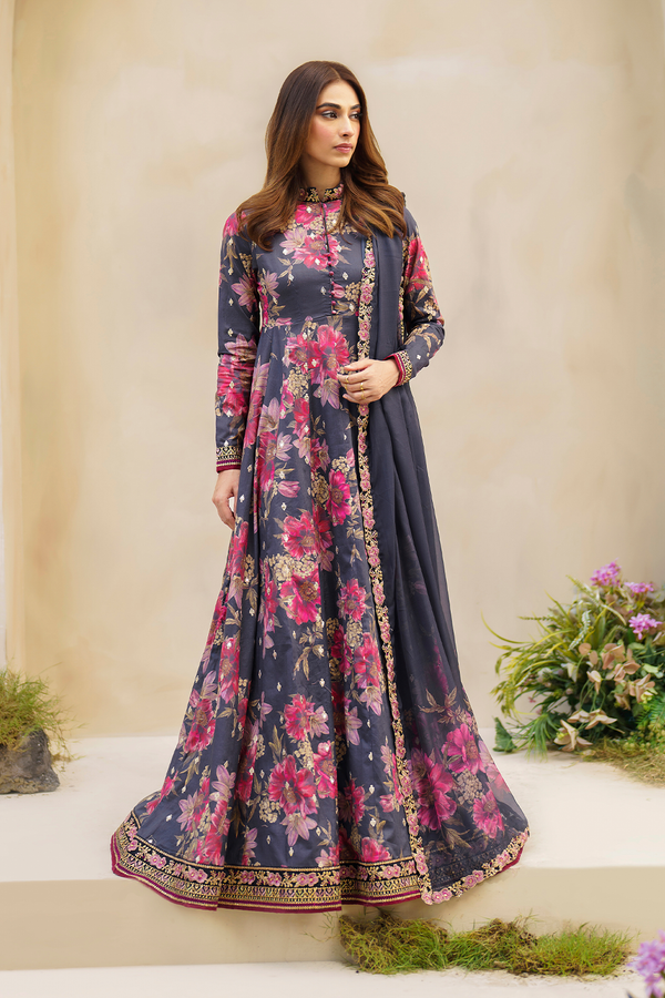 Iznik | Festive lawn 24 | SFL-12 - Hoorain Designer Wear - Pakistani Designer Clothes for women, in United Kingdom, United states, CA and Australia