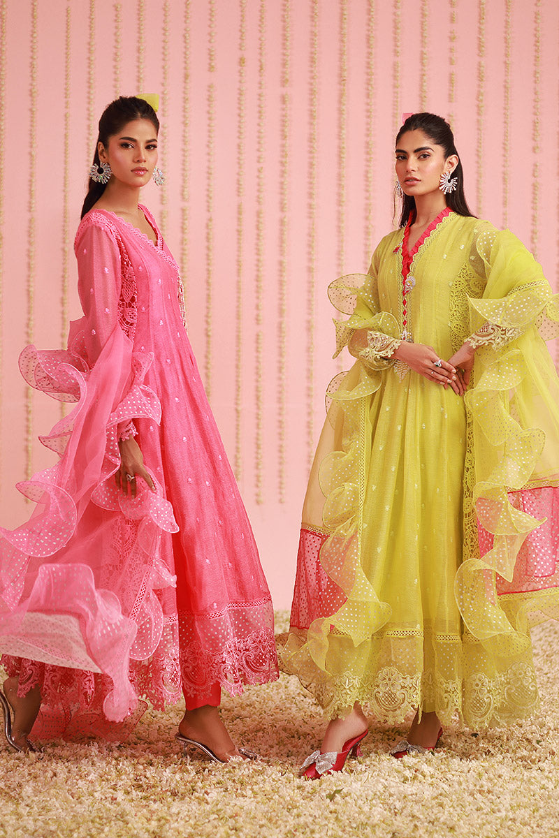 Chic Ophicial | Ruffles Collection | Candy pink Angrakha