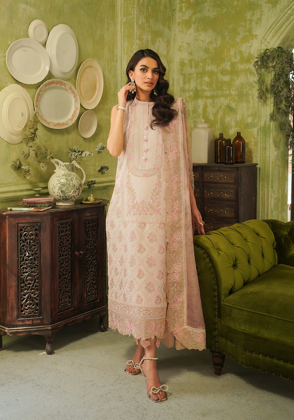 Zarqash | Tresor Luxury Lawn 24 | ZQT 003 FLORA - Pakistani Clothes for women, in United Kingdom and United States