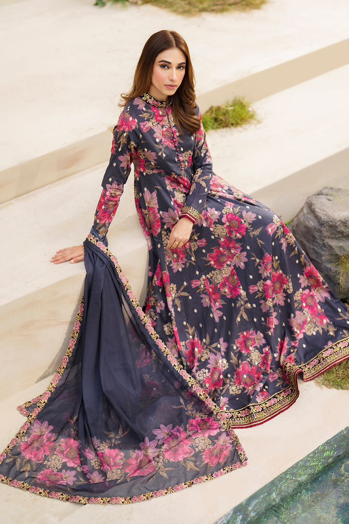 Iznik | Festive lawn 24 | SFL-12 - Pakistani Clothes for women, in United Kingdom and United States