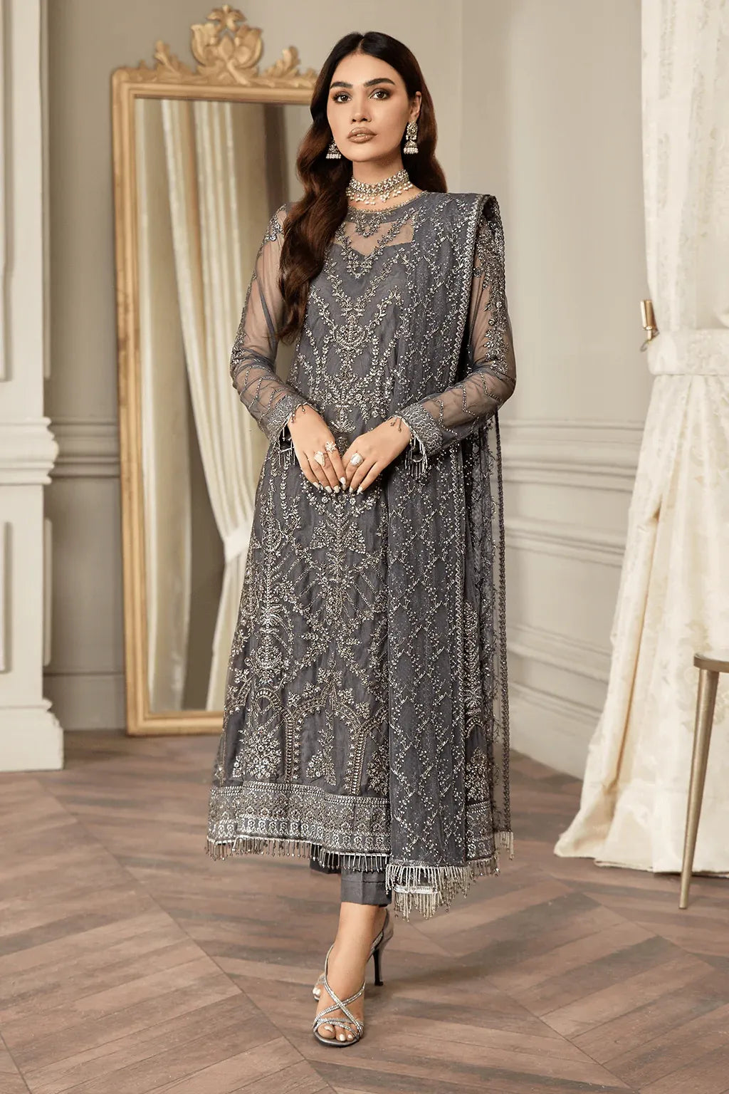 Zarif | Mehroz Formals | Storm Grey - Pakistani Clothes for women, in United Kingdom and United States