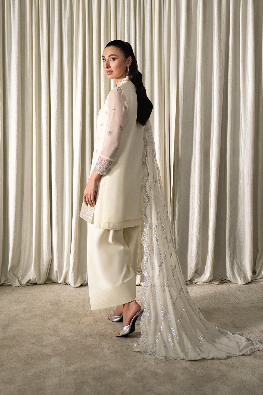 Neeshay | Ready to Wear Chiffon | RTW-CHFN-06 White