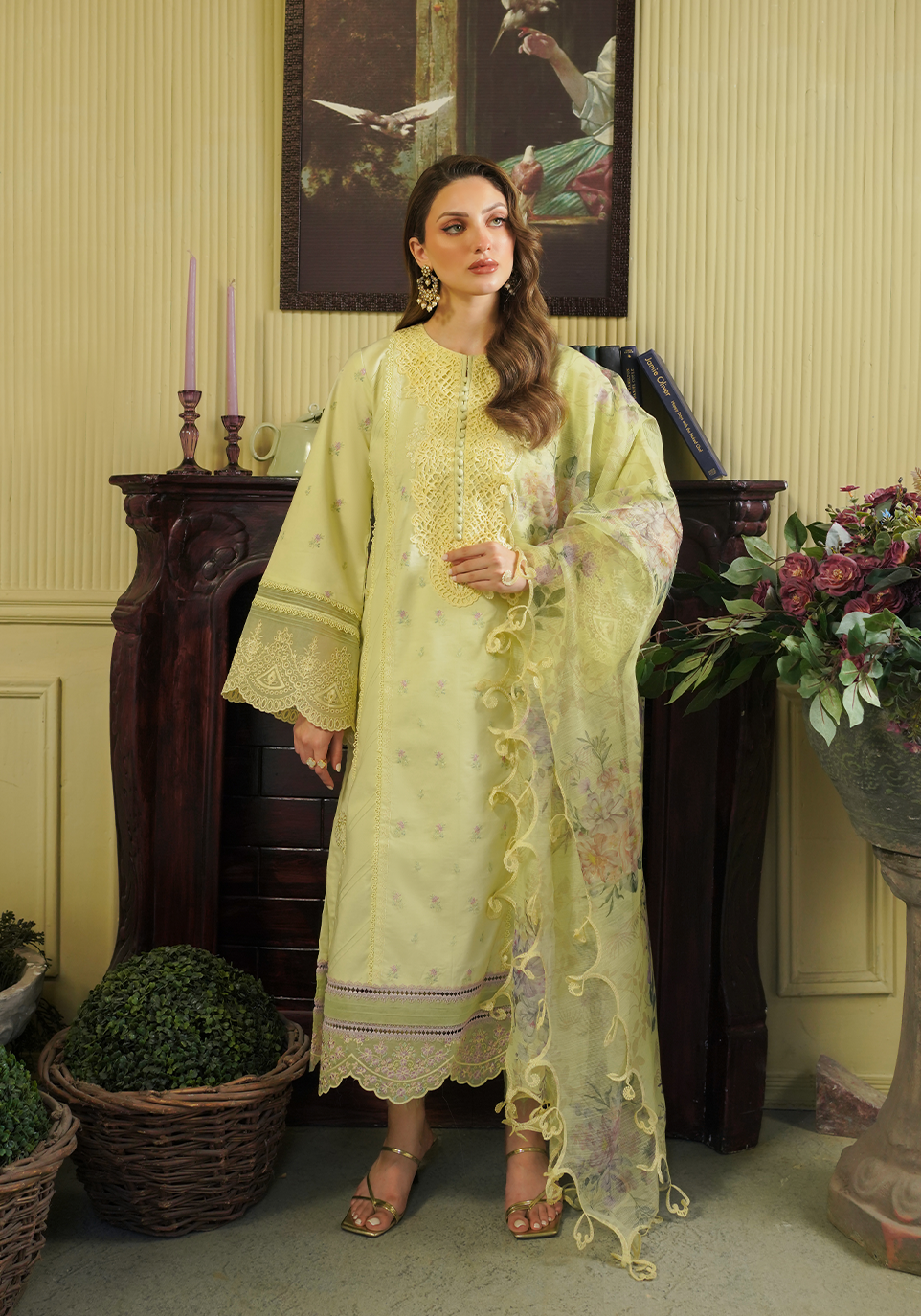 Zarqash | Tresor Luxury Lawn 24 | ZQT 008 PRIMROSE - Pakistani Clothes for women, in United Kingdom and United States