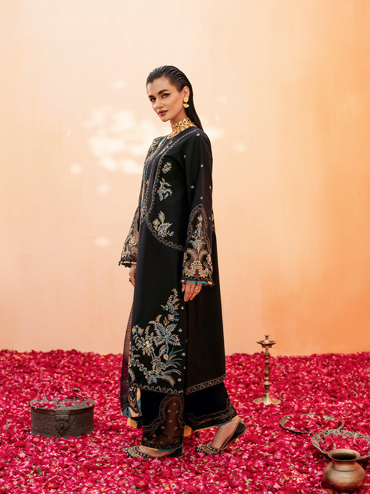 Fozia Khalid | Eid Edit 24 | Jade Black - Hoorain Designer Wear - Pakistani Ladies Branded Stitched Clothes in United Kingdom, United states, CA and Australia