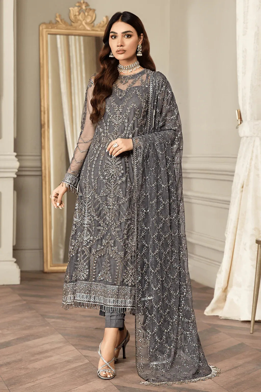 Zarif | Mehroz Formals | Storm Grey - Pakistani Clothes for women, in United Kingdom and United States