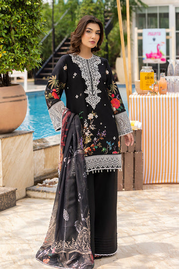 Saad Shaikh | Lawn 25 | Black - Zestel