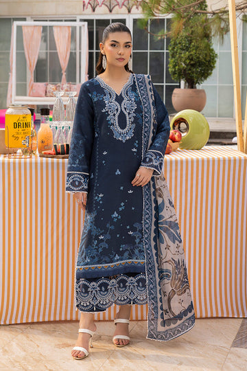 Saad Shaikh | Lawn 25 | Navy Blue - Blue Mirage