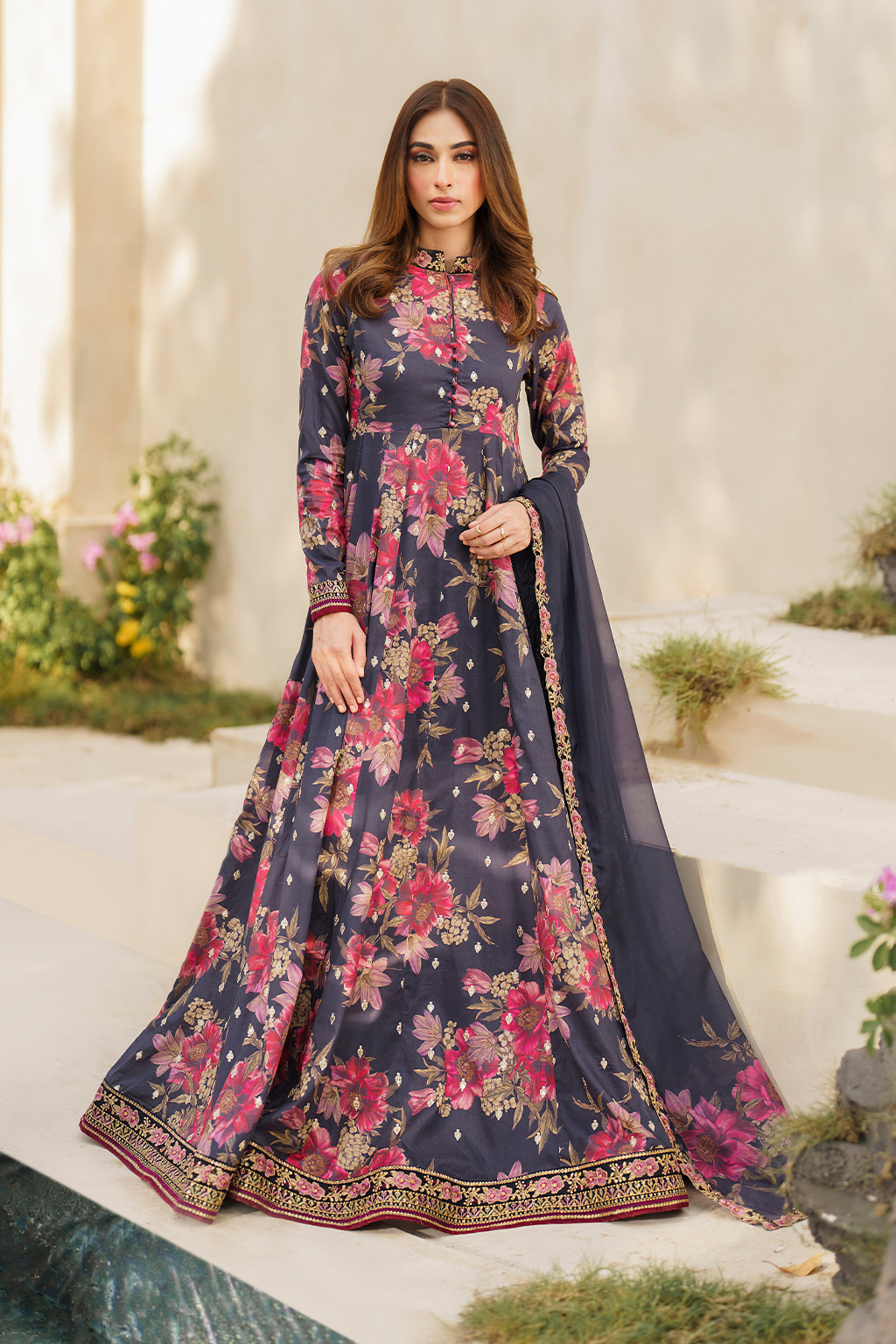 Iznik | Festive lawn 24 | SFL-12 - Pakistani Clothes for women, in United Kingdom and United States