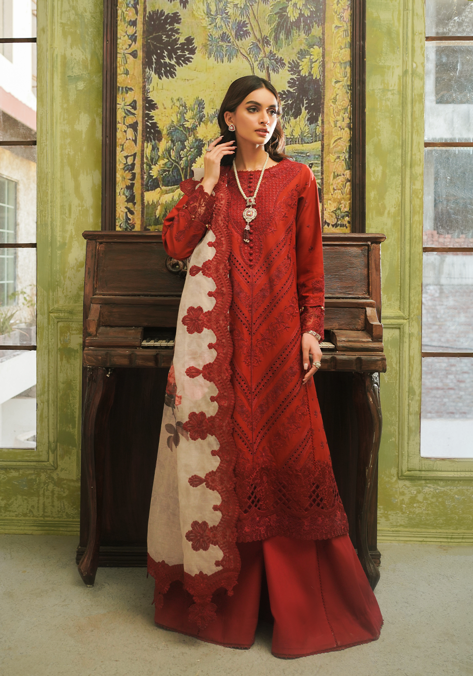 Zarqash | Tresor Luxury Lawn 24 | ZQT 007 ROSALINE - Pakistani Clothes for women, in United Kingdom and United States