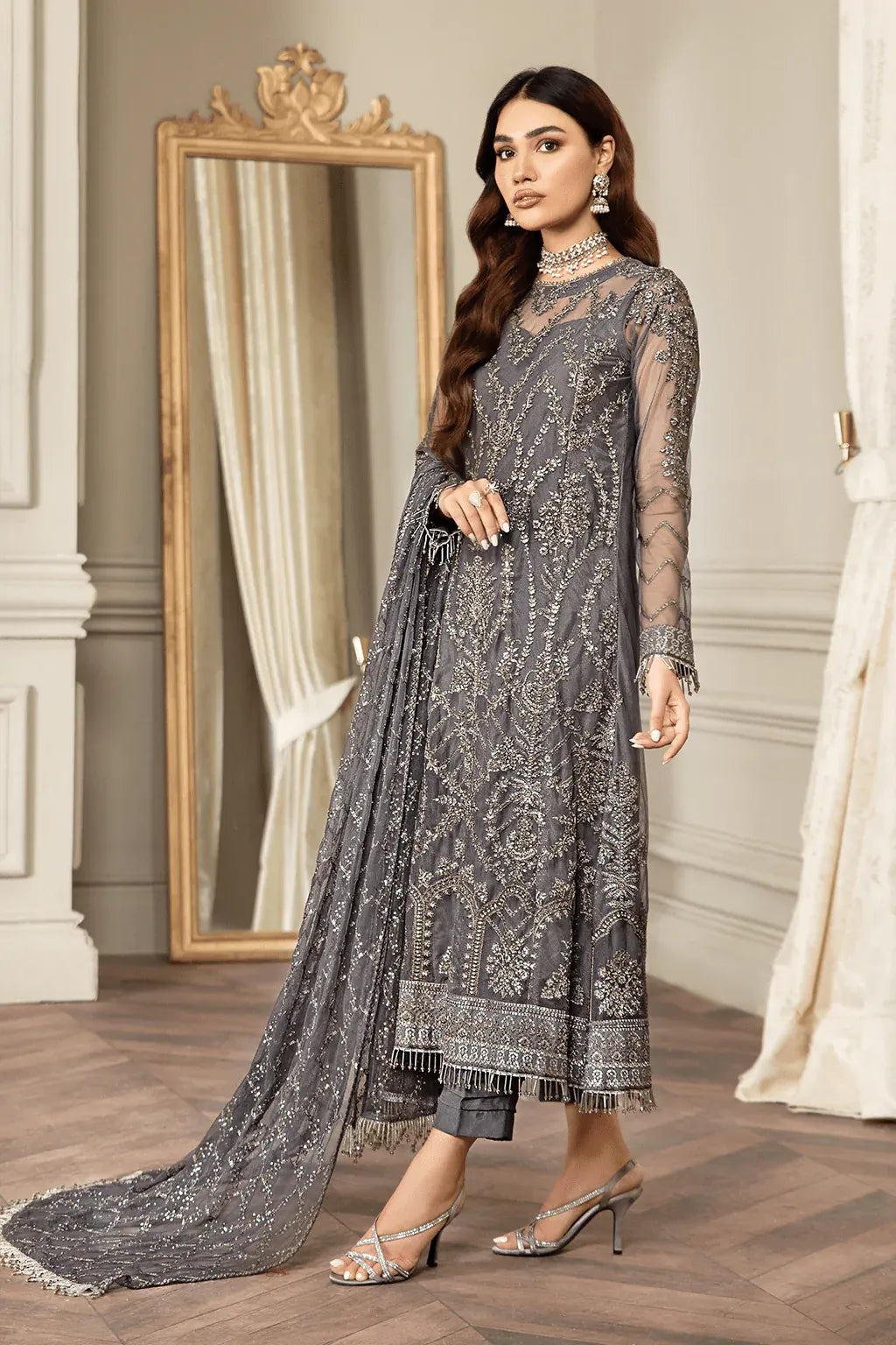 Zarif | Mehroz Formals | Storm Grey - Pakistani Clothes for women, in United Kingdom and United States