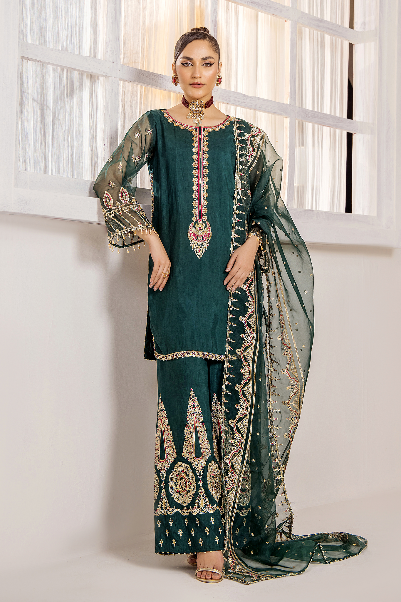 Rajwani | Luxury Formals |Xenia green