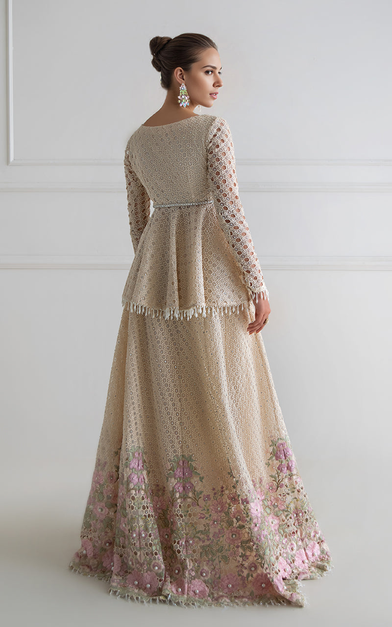 Threads and Motifs | Formal Dresses 25 | Organza Embroidered Peplum With Skirt