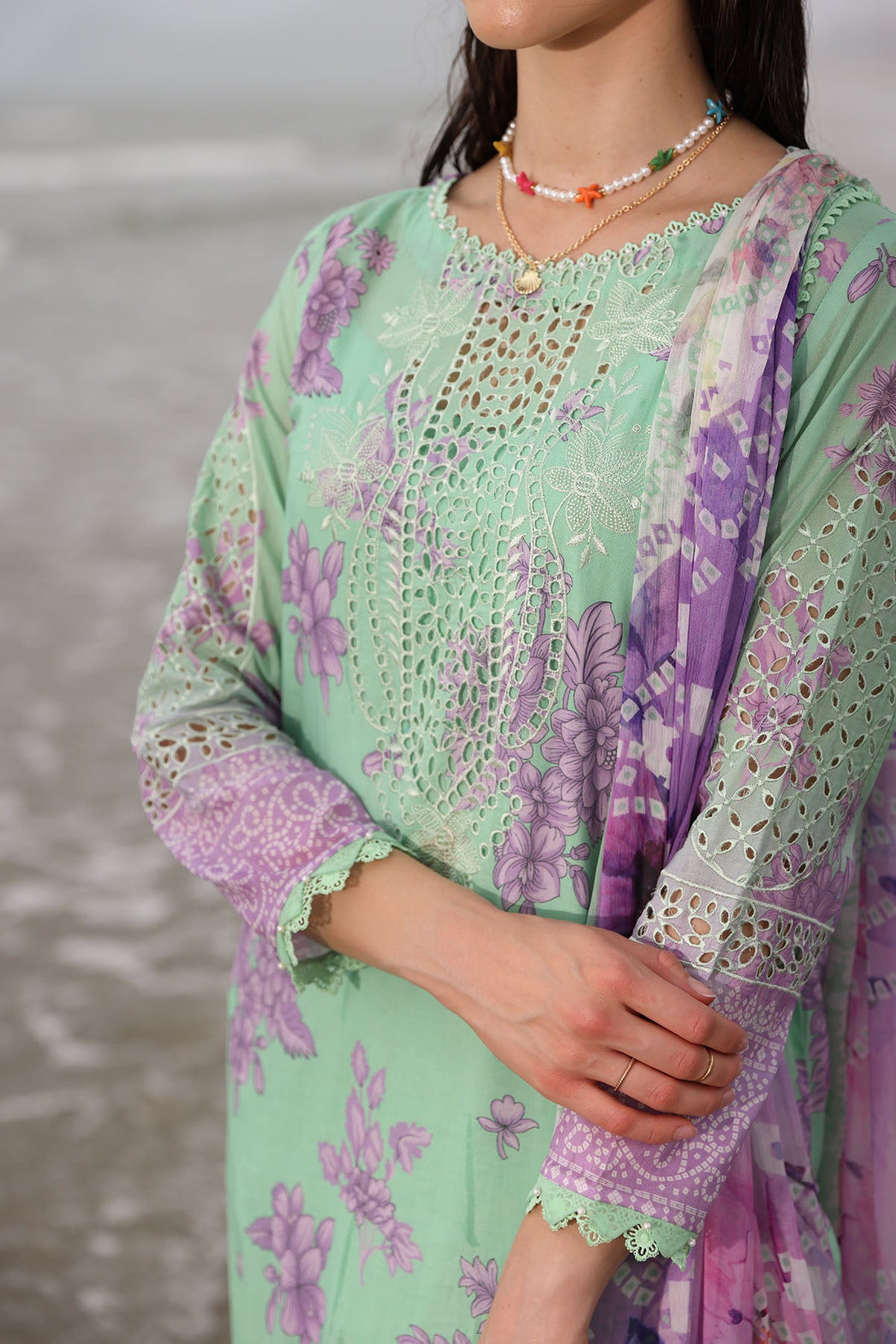 Nureh | Gardenia Embroidered Lawn 25 | NSG-174