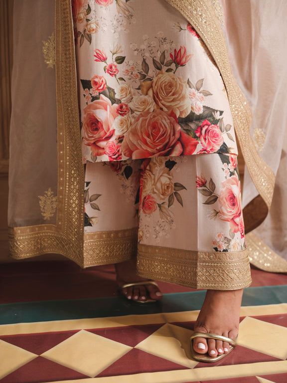 Humjoli | Luxury Collection | Beige Rose - Pakistani Clothes for women, in United Kingdom and United States