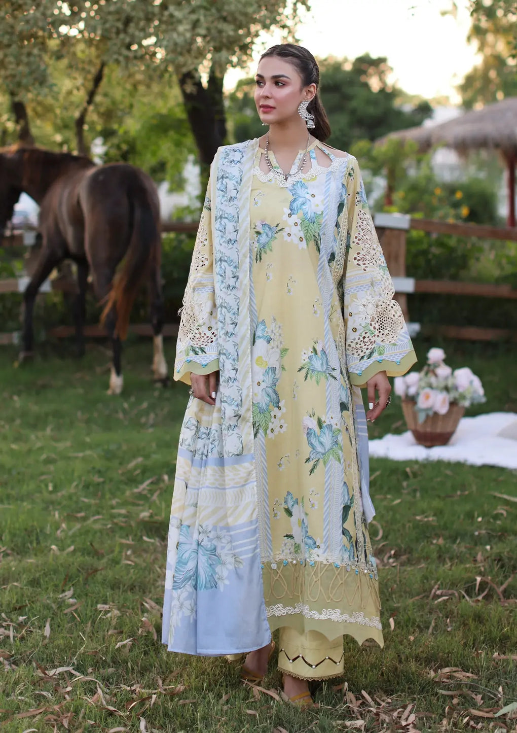 Elaf Premium | Prints Chikankari 24 | 05A CITRUS CRUSH - Pakistani Clothes for women, in United Kingdom and United States